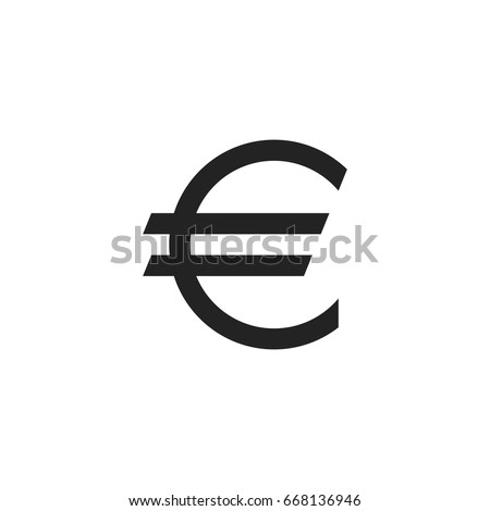 euro symbol icon vector isolated