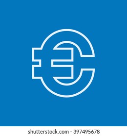 Icono de línea de símbolo del euro.