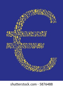 euro symbol made up of different dollar signs