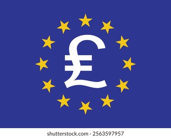 Euro symbol on the European Union Flag, representing currency and union.