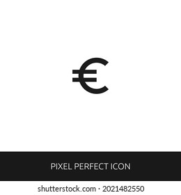 euro symbol Pixel Perfect Icon for Web, App, Presentation. editable outline style. simple icon vector eps 10