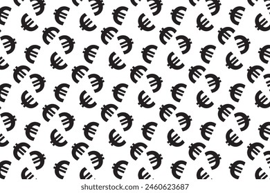 Euro symbol seamless pattern vector.