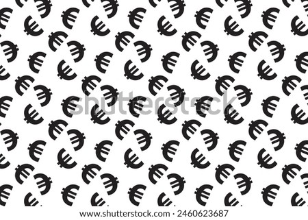 Euro symbol seamless pattern vector.
