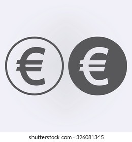 Euro Symbol Set In Circle . Vector Illustration