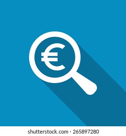 Euro Symbol under a Magnifying Glass