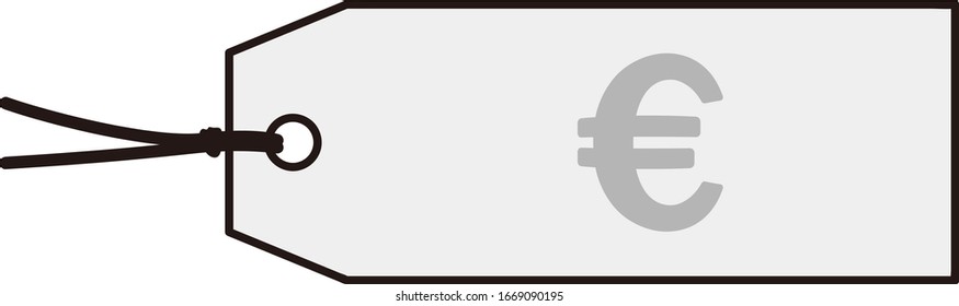 Euro tag isolated vector illustration