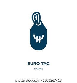 euro tag vector icon. euro tag, dollar, business filled icons from flat finance concept. Isolated black glyph icon, vector illustration symbol element for web design and mobile apps