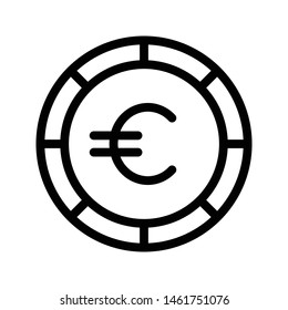 euro thin line vector icon