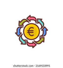 euro transfer icon in vector. Logotype