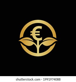 Euro-Baumlogo, wachsendes Euro-Logo