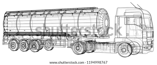 Euro Truck Cistern illustration.\
Vector. Tracing illustration of 3d. EPS 10 vector\
format.