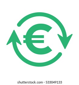 Euro turnover icon, vector illustration