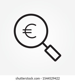 euro under magnifier icon vector on white background, trendy filled icons from Business collection, euro under magnifier vector illustration