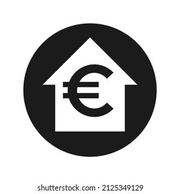 Euro value increase rate vector icon round button