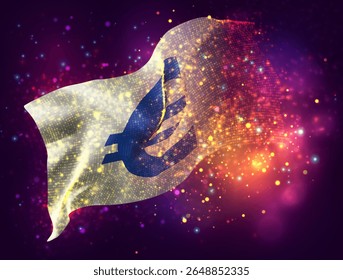Euro, Vector 3d bandera con un chapoteo de puntos de pintura, explosión de puntos de colores