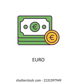 Euro Vector Filled Outline Icon Design illustration. Fintech Symbol on White background EPS 10 File