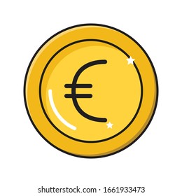 icono de color plano vectorial del euro 