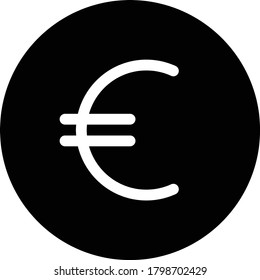 euro vector glyph flat icon 
