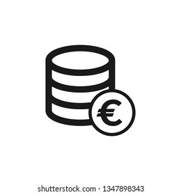 Icono del vector del euro. Monedas y céntimos de euro. 