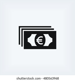 euro vector icon, flat design best vector icon