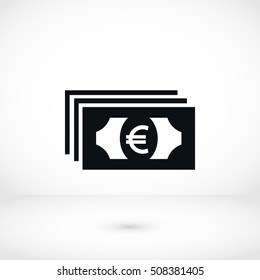 euro vector icon, flat design best vector icon