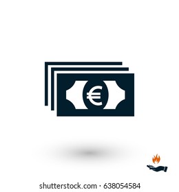 euro vector icon, flat design best vector icon