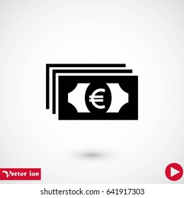 euro vector icon, flat design best vector icon