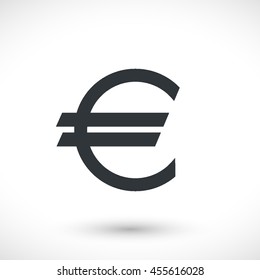 Euro vector icon. Graphic symbol for web design, logo. Gray glyph on a white background. Isolated sign.