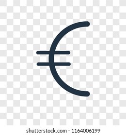 Euro vector icon isolated on transparent background, Euro logo concept