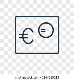 Euro vector icon isolated on transparent background, Euro logo concept