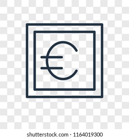 Euro vector icon isolated on transparent background, Euro logo concept