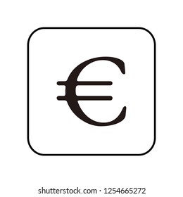 Euro vector icon, money symbol. Simple, flat design for web or mobile app