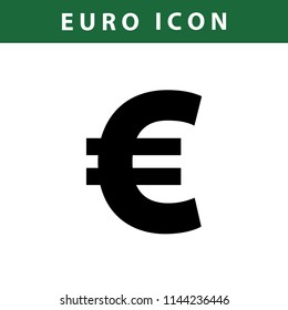 Euro vector icon on a white background