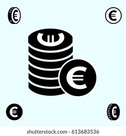 Euro Vector Icon or Pictogram Isolated. Cash Symbol