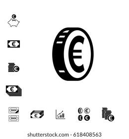Euro Vector Icon or Pictogram Isolated. Cash Symbol