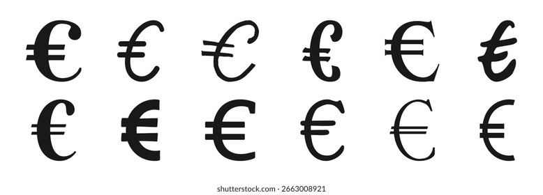 Euro vector icon. Euro icon set.