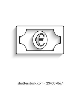 euro - vector icon with shadow