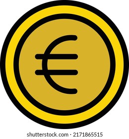 Euro Vector illustration on a transparent background.Premium quality symmbols.Stroke vector icon for concept and graphic design.
