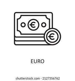 Euro Vector Outline Icon Design illustration. Fintech Symbol on White background EPS 10 File
