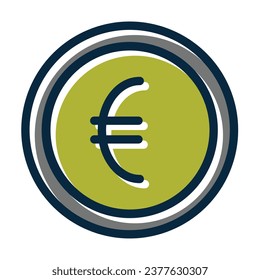 Euro Vector Thick Line Filled Dark Colors Icons For Personal And Commercial Use.
