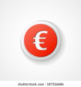 Euro vector web icon, on white background
