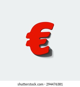 Euro vector web icon, on white background