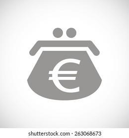 Euro web black icon on a white background. Vector symbol