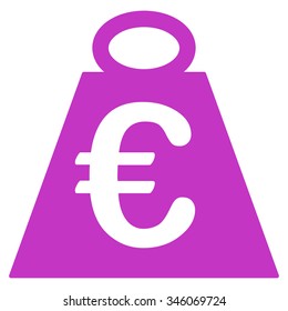 Euro Weight Standard vector icon. Style is flat symbol, violet color, rounded angles, white background.