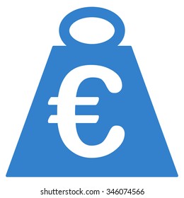 Euro Weight Standard vector icon. Style is flat symbol, cobalt color, rounded angles, white background.