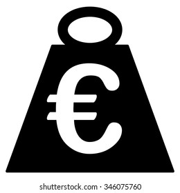 Euro Weight Standard vector icon. Style is flat symbol, black color, rounded angles, white background.