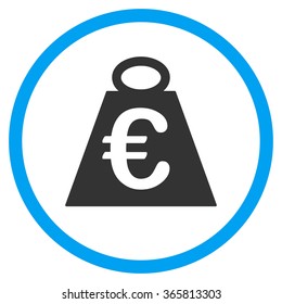 Euro Weight Standard vector icon. Style is bicolor flat circled symbol, blue and gray colors, rounded angles, white background.