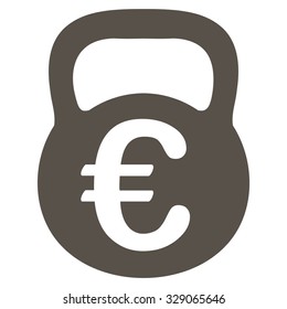Euro Weight vector icon. Style is flat symbol, grey color, rounded angles, white background.