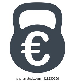 Euro Weight vector icon. Style is flat symbol, smooth blue color, rounded angles, white background.