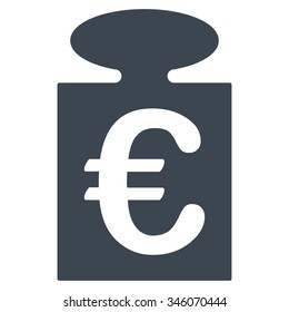 Euro Weight vector icon. Style is flat symbol, smooth blue color, rounded angles, white background.